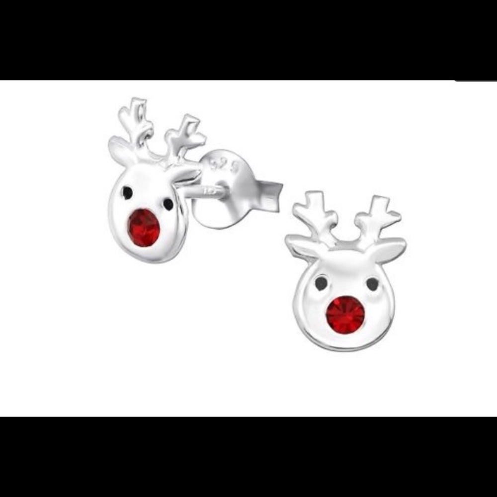 Rudolph The Reindeer 925 Sterling Silver Earrings